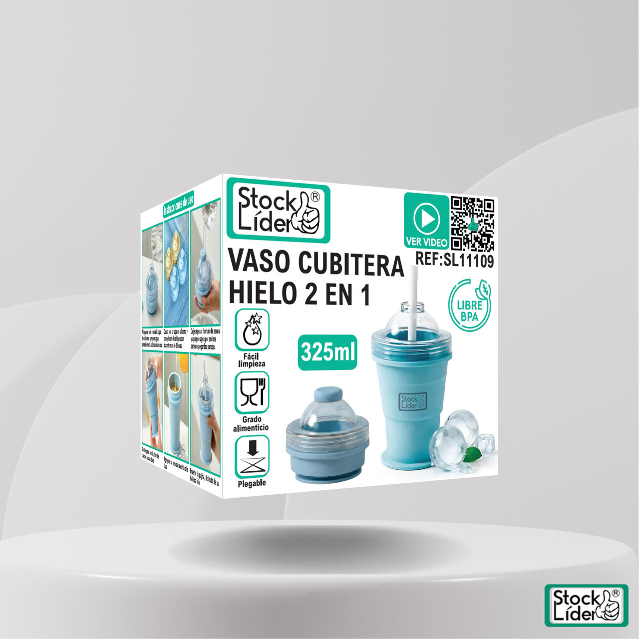 Vaso cubitera hielo 2 en 1
