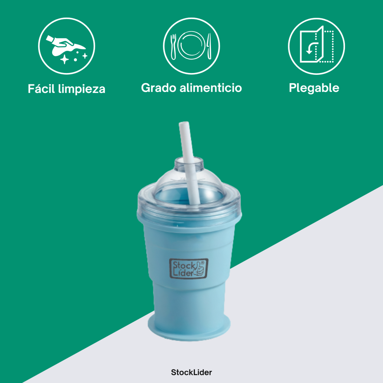 Vaso cubitera hielo 2 en 1